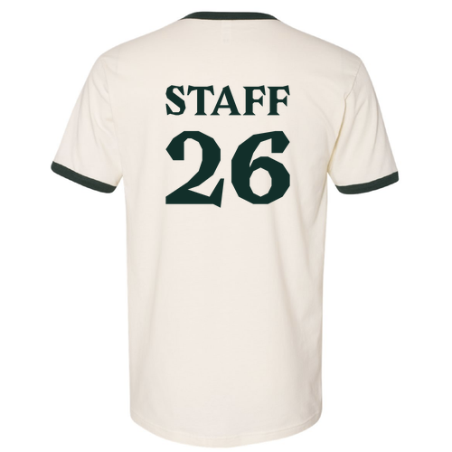 STAFF Next Level Unisex Fine Jersey Ringer Tee -- Natural / Forest
