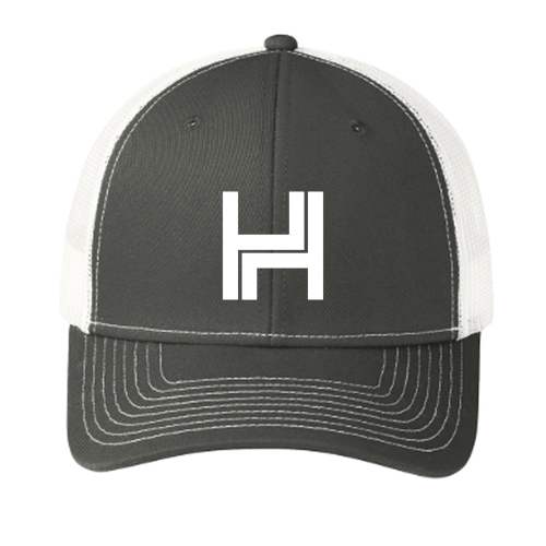 Port Authority Snapback Trucker Cap -- Grey Steel / White