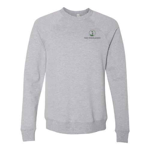 The Highlands Logo 2 Green Ink -- Raglan Sweatshirt Athletic Heather