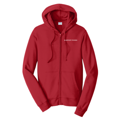 Fleece Full-Zip Hooded Sweatshirt -- Team Cardinal