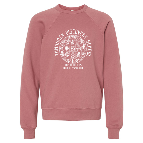Bella Canvas Youth Sponge Fleece Raglan Sweatshirt -- Mauve