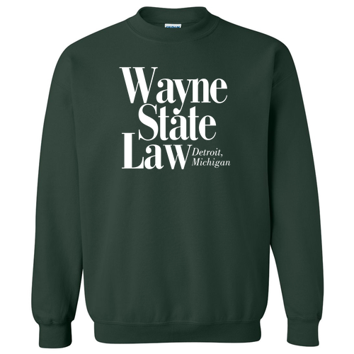 WSU Law Wordmark Crewneck -- Forest Green