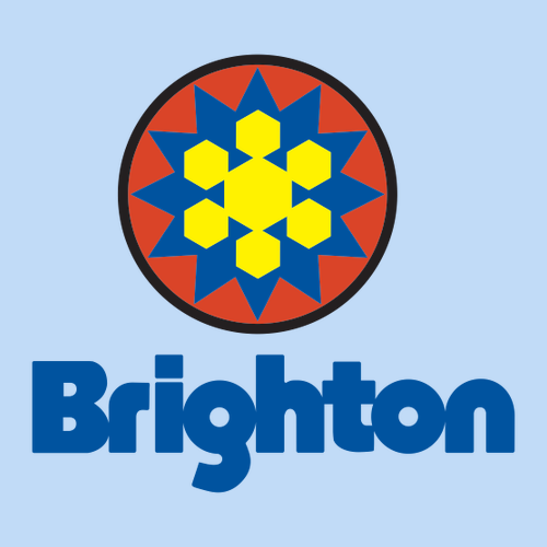 Brighton Logo 2 Full color -- Short Sleeve Light Blue