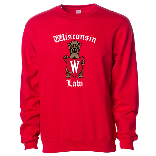 Independent Trading Crewneck Sweatshirt Red Center Logo