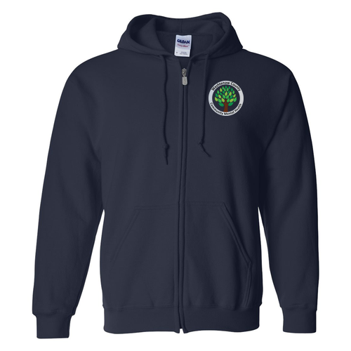 Gildan Full Zip Hooded Sweatshirt -- Navy