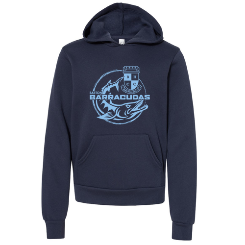 Youth Bella Canvas Soft Sponge Fleece Hooded Sweatshirt -- Navy
