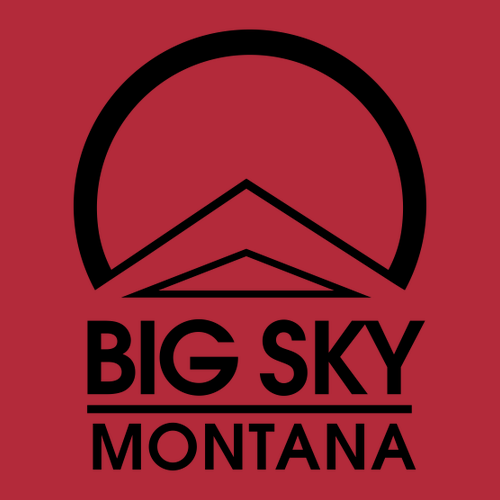 Big Sky Montana Logo 2 Black Ink -- Pullover Hooded Sweatshirt Red