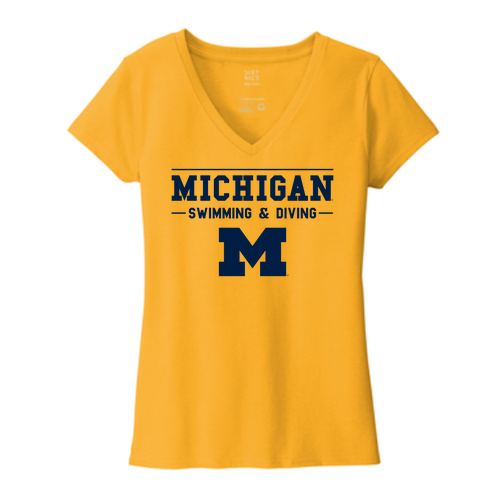 Ladies District Womens Re-Tee V-Neck -- Maize Yellow
