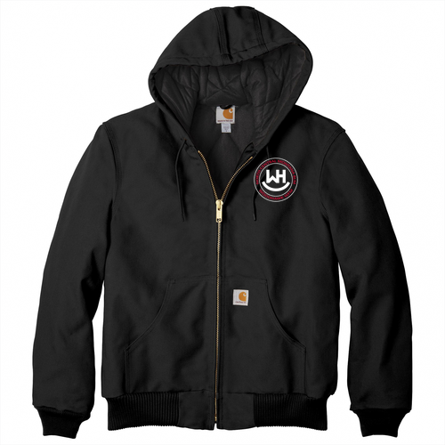 Carhartt Quilted-Flannel-Lined Duck Active Jacket -Embroidered- Black