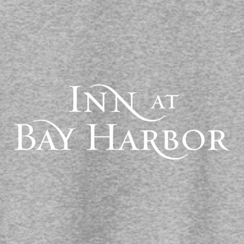 Inn at Bay Harbor 1 color White left chest/back Pullover Hooded Sweatshirt -- Athletic Heather