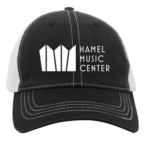 Pacific Headwear Vintage Trucker Mesh Hat -- Black / White