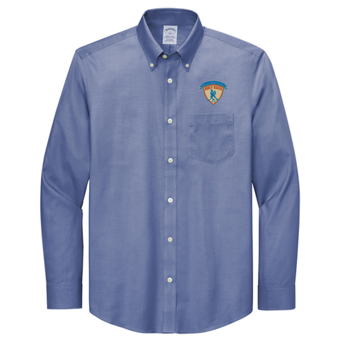Brooks Brothers Tall Wrinkle-Free Stretch Pinpoint Shirt -- Cobalt Blue