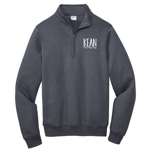 Port and Company Core Fleece Quarter-Zip Pullover Sweatshirt -- Heather Navy