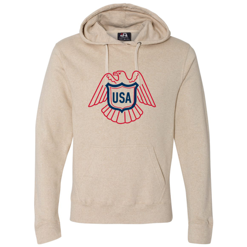 J America Triblend Pullover Fleece Hood- Solid Colors -- Oatmeal TriBlend