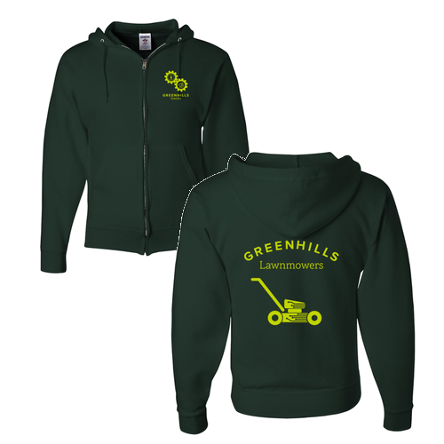 Jerzees Full Zip Hooded Sweatshirt -- Forest Green