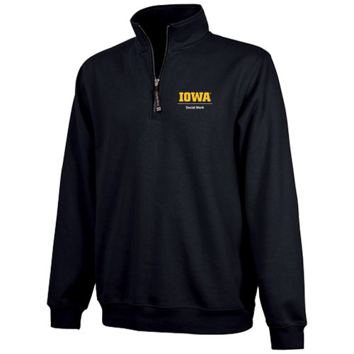 Embroidered Charles River Crosswind Quarter Zip Sweatshirt -- Black