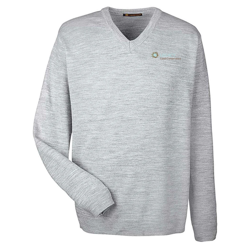 Mens/Unisex Harriton Men's V-Neck Sweater -- Grey Heather