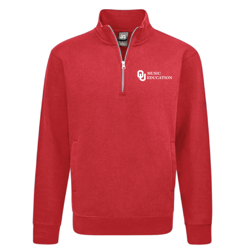 J America BTB Fleece 1/4 zip -- Cardinal