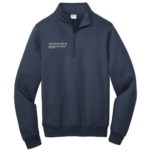 Gender Care Heart Port and Company Core Fleece Quarter-Zip Pullover Sweatshirt -- Navy
