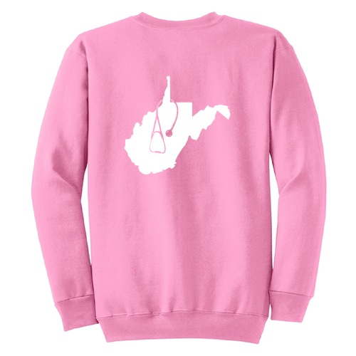 Breast Cancer Awareness Fundraiser Port and Company Classic Crewneck Sweatshirt -- Candy Pink