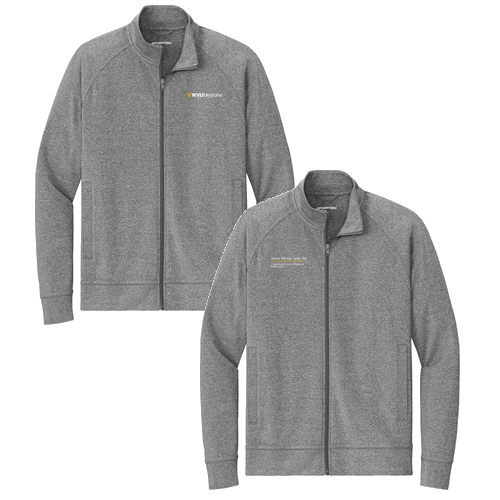 Sport-Tek Sport-Wick Stretch Full-Zip Cadet Jacket -- Charcoal Grey Heather