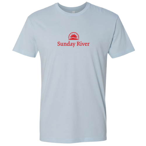 Sunday River Logo 1 Red Ink -- Short sleeve Light Blue