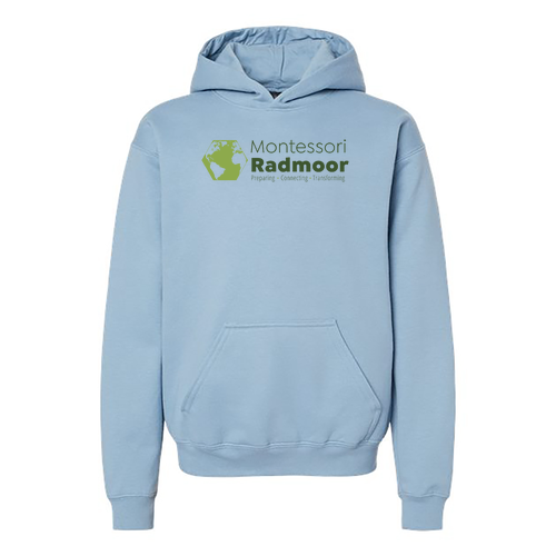 Gildan Youth Softstyle Midweight Fleece Hooded Sweatshirt -- Stone Blue