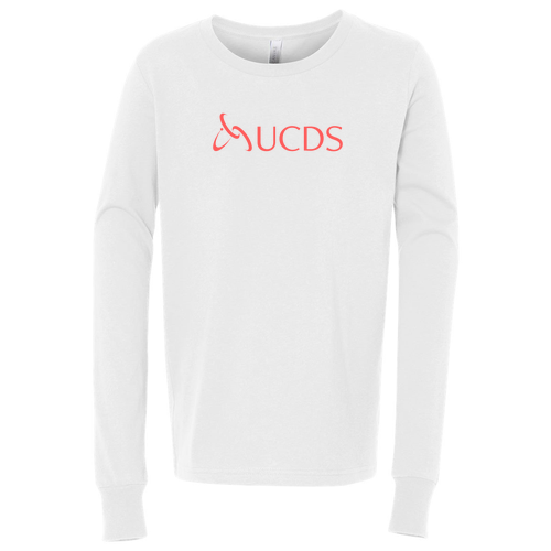 Coral Print Bella Canvas Youth Long Sleeve Jersey Tee -- White