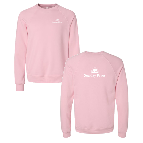 Sunday River Logo 2 White Ink -- Crewneck Sweatshirt Pink