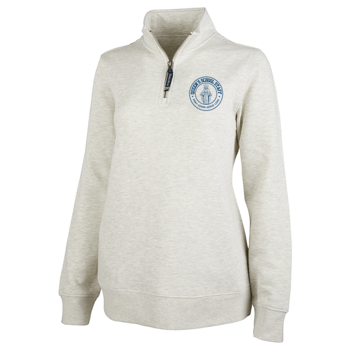 Charles River Women's Crosswind Quarter Zip Sweatshirt -- Oatmeal Heather