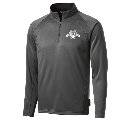 Sport Tek Sportwick Fleece Quarter Zip Pullover -- Dark Smoke / Black