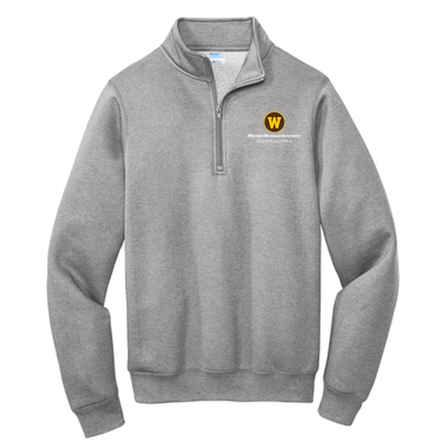 Embroidered Port & Company 1/4 Zip Sweatshirt -- Athletic Heather