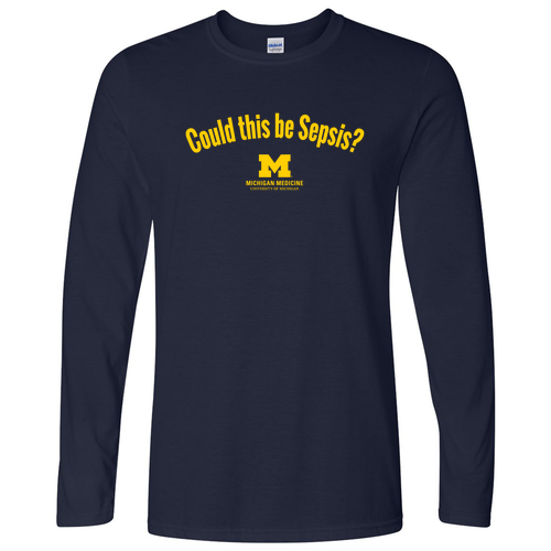 Gildan Softstyle Fitted Longsleeve T Shirt -- Navy, Could This Be Sepsis