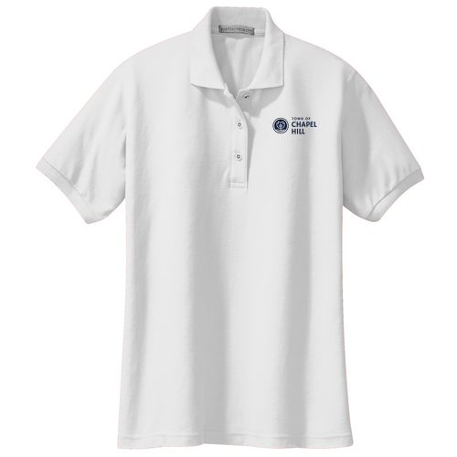 Port Authority Ladies Silk Touch Sport Shirt. -- White