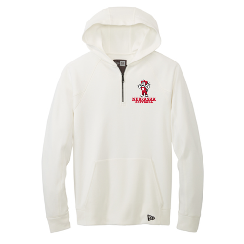 Softball Herbie Adult 1/4 Zip Hoodie -- Fan White
