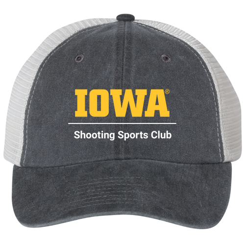 Embroidered Valucap Pigment-Dyed Trucker Hat -- Black / Stone