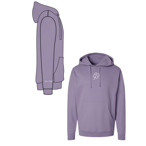 Independent Trading Hooded Sweatshirt -- Plum (Embroidered Logo)