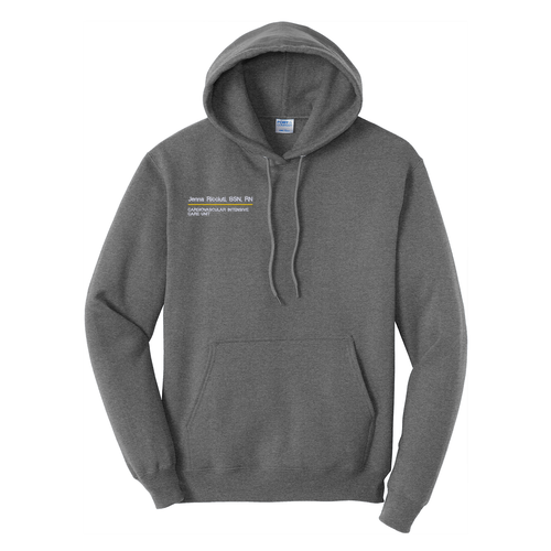 Port and Company Core Fleece Pullover Hooded Sweatshirt -- Graphite Heather