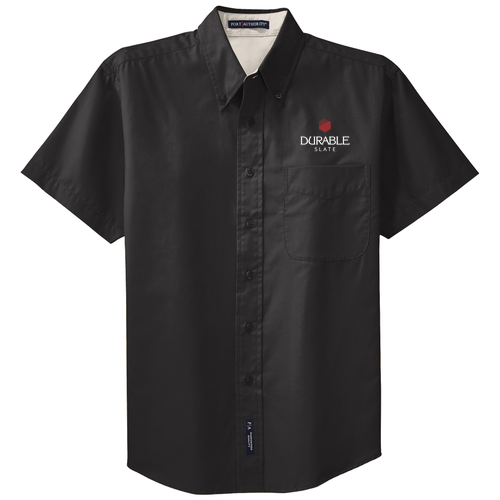 Port Authority Short Sleeve Easy Care Shirt -- Black / Light Stone