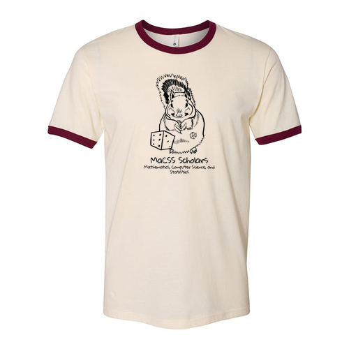 Next Level Unisex Fine Jersey Ringer Tee -- Natural / Maroon