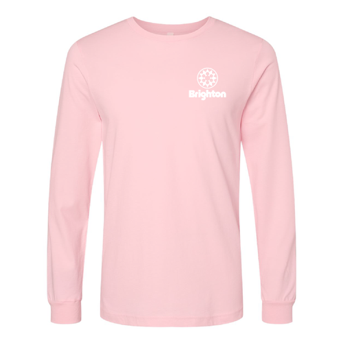 Brighton Logo 2 White Ink -- Long Sleeve Pink