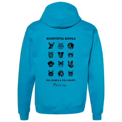 Hanes Unisex EcoSmart Hooded Sweatshirt -- Teal