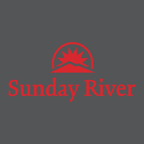 Sunday River Logo 1 Red Ink -- Pullover Hooded Sweatshirt Asphalt