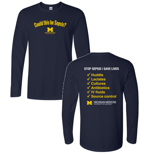 Gildan Softstyle Fitted Longsleeve T Shirt -- Navy, Could This Be Sepsis?