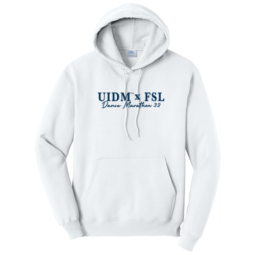 Port and Company Core Fleece Pullover Hooded Sweatshirt -- White