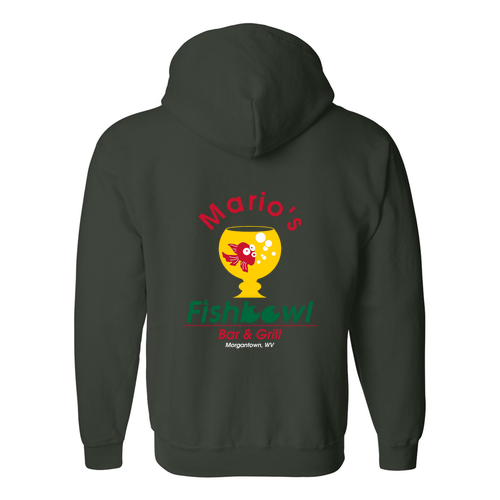 Full Zip Hooded Sweatshirt -- Forest Green