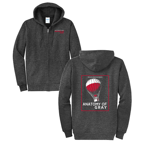 Port and Company Classic Full Zip Hooded Sweatshirt -- Dark Heather Grey