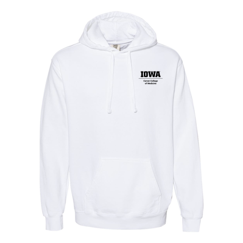 Embroidered Comfort Colors Garment Dyed Hooded Pullover Sweatshirt -- White