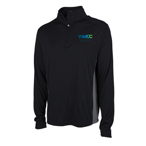 Charles River Men's Horizon Quarter Zip Pullover -- Black / Grey
