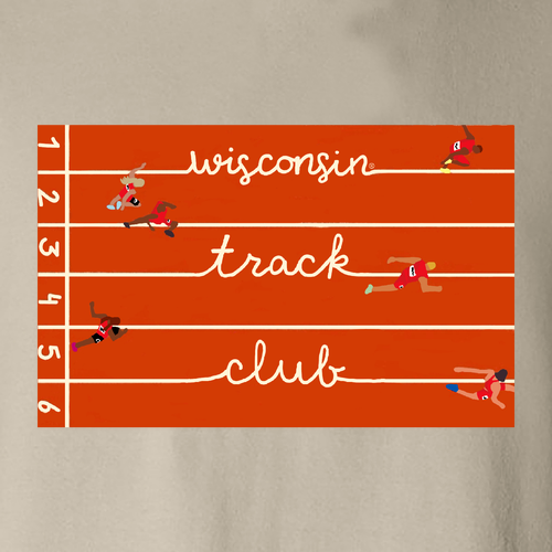 Wisconsin Track Club Runner T-shirt — Sand